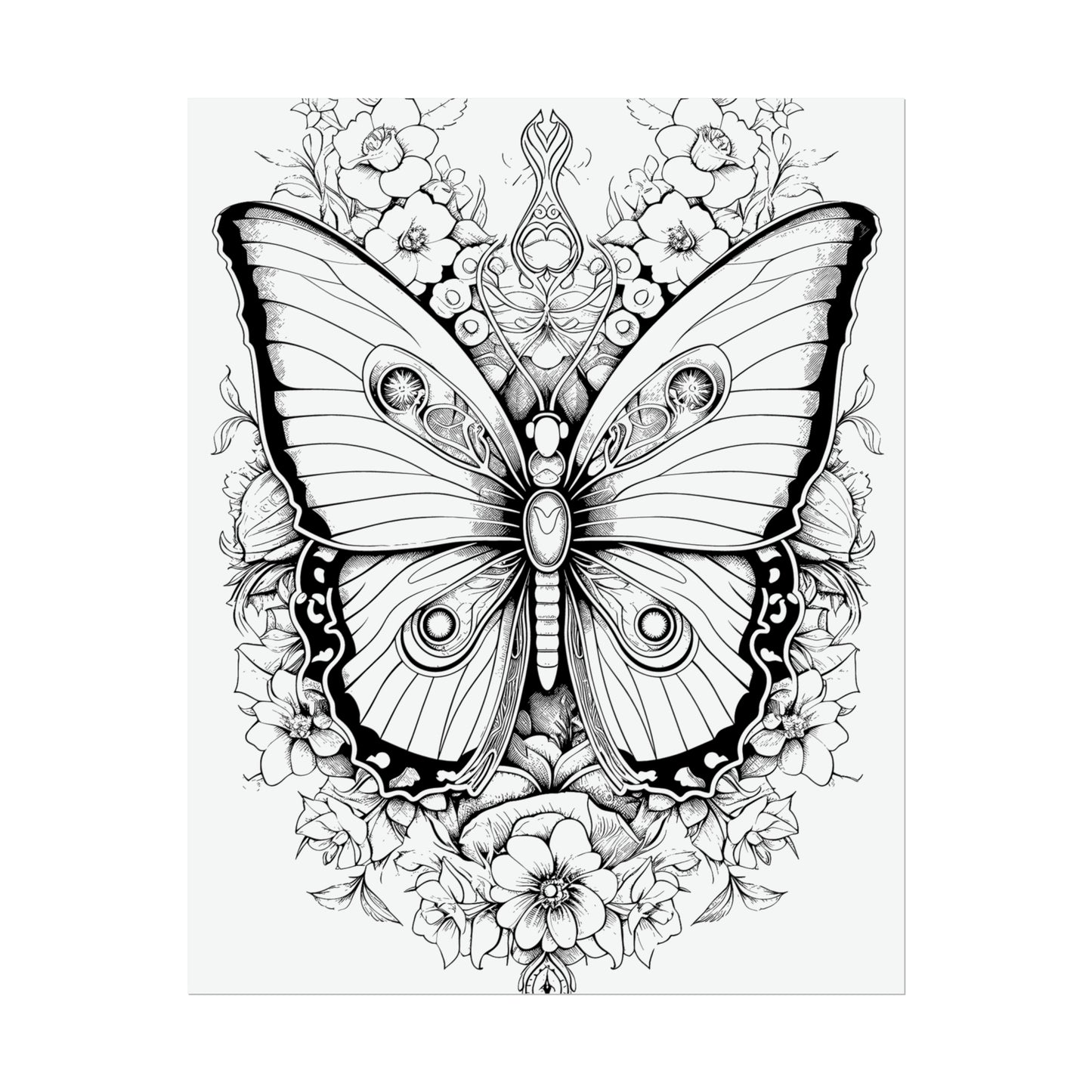 Butterfly Coloring Art Posters