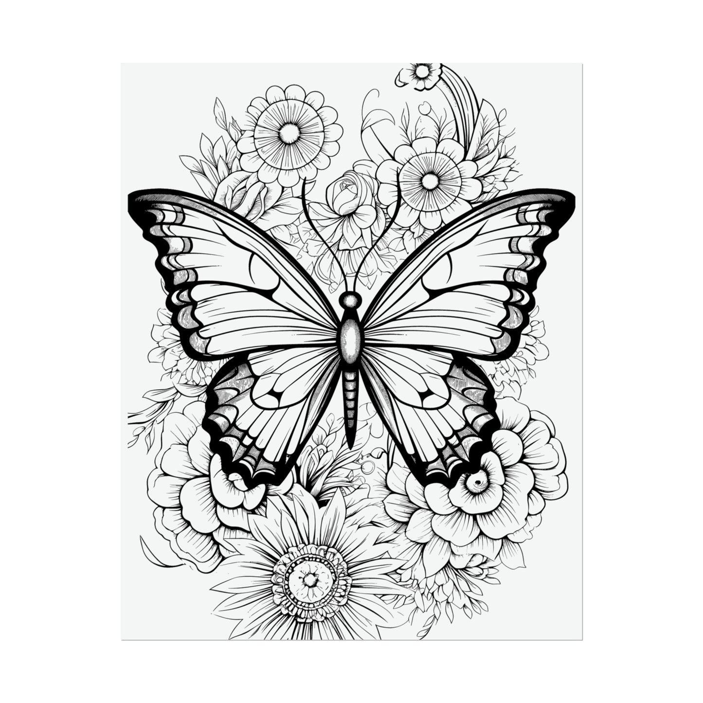 Butterfly Coloring Art Posters