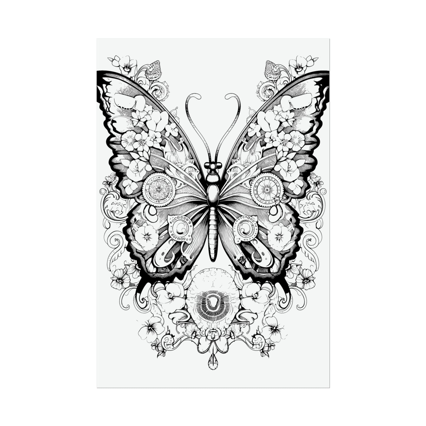 Butterfly Coloring Art Posters