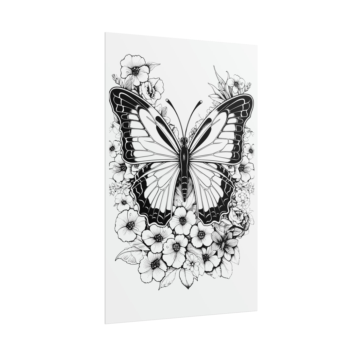 Butterfly Coloring Art Posters