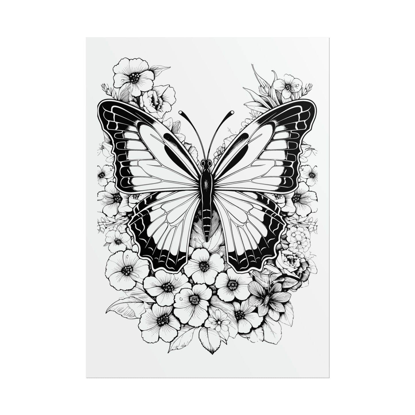 Butterfly Coloring Art Posters