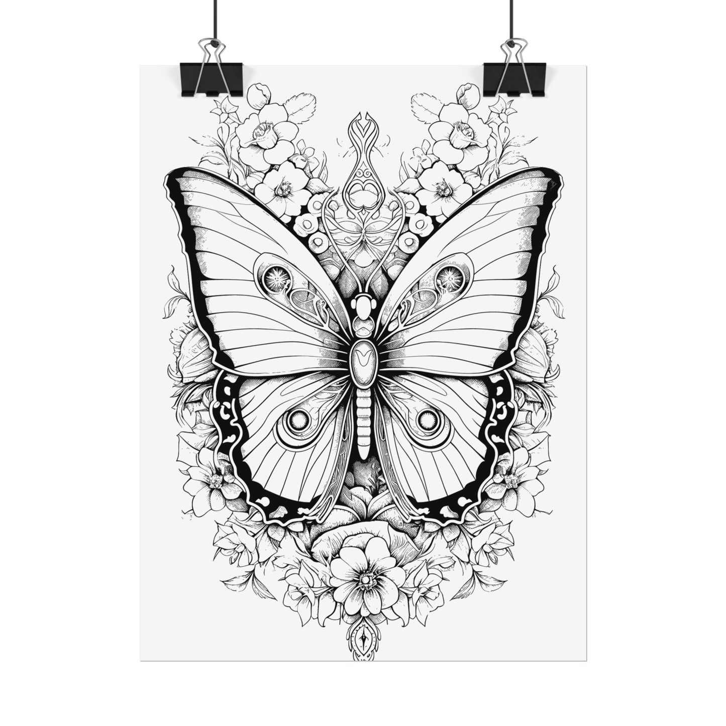 Butterfly Coloring Art Posters