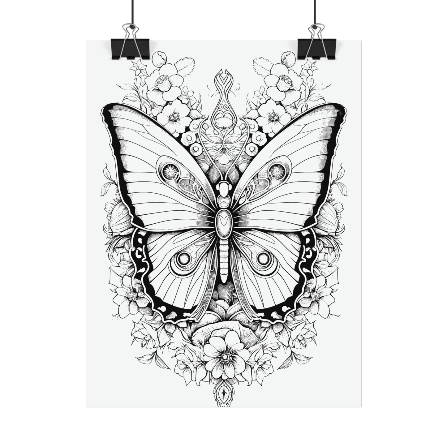 Butterfly Coloring Art Posters
