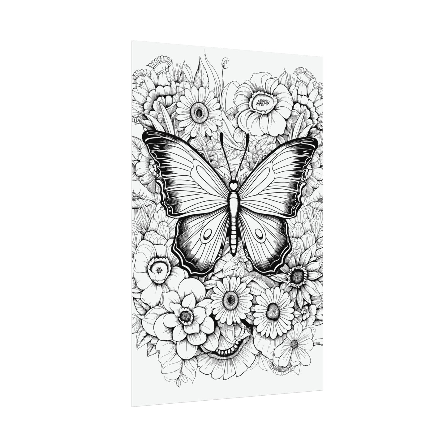 Butterfly Coloring Art Posters
