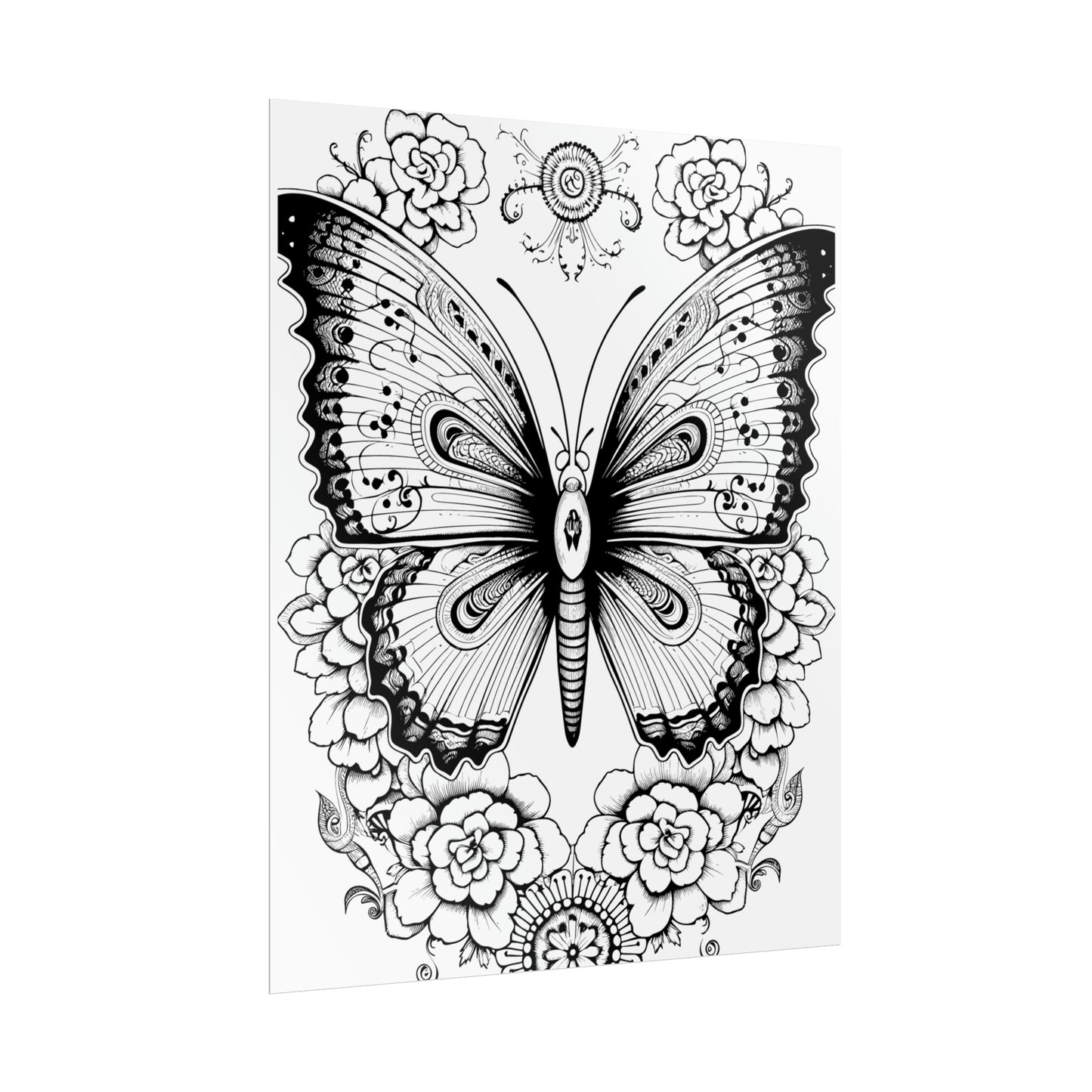 Butterfly Coloring Art Posters