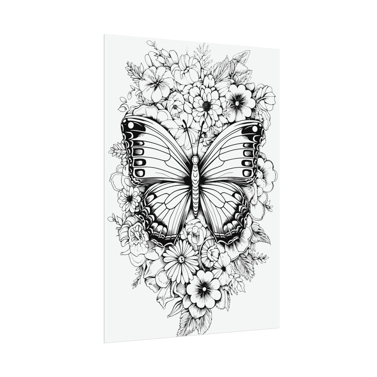 Butterfly Coloring Art Posters