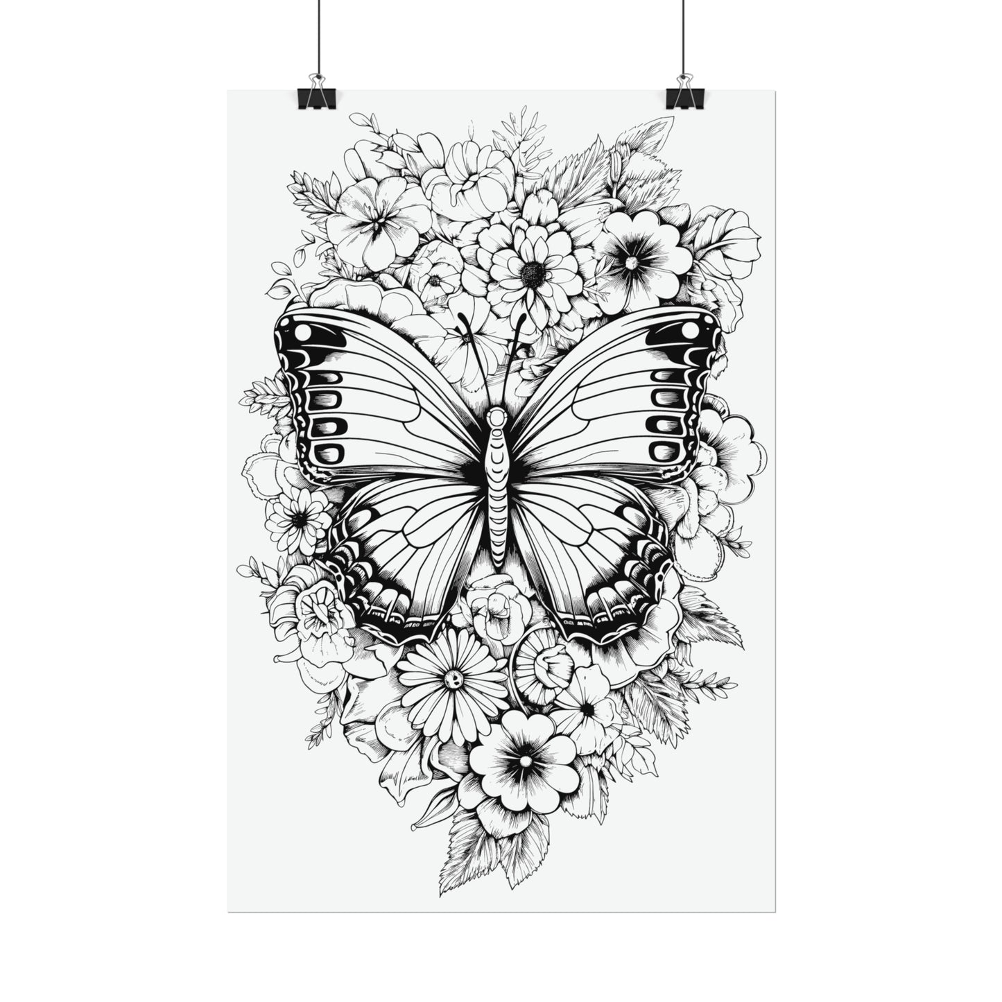 Butterfly Coloring Art Posters