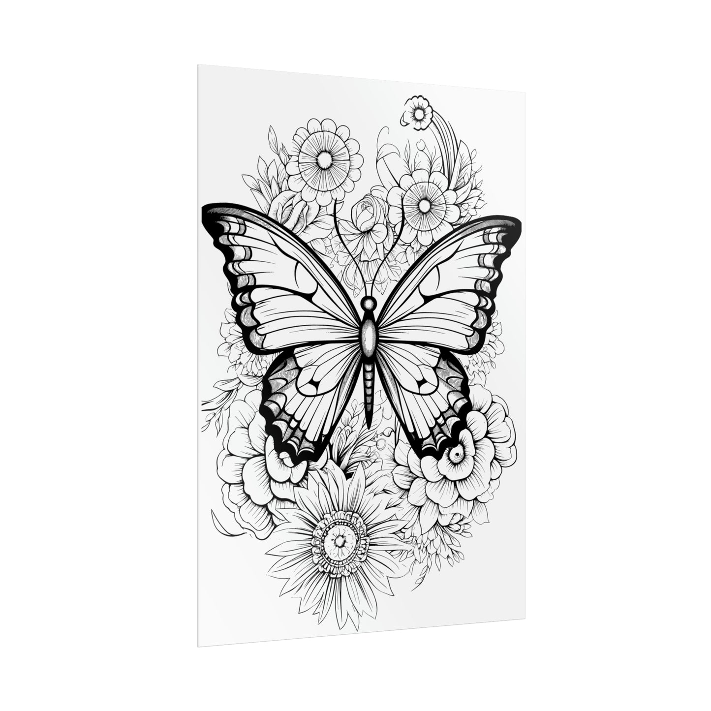 Butterfly Coloring Art Posters