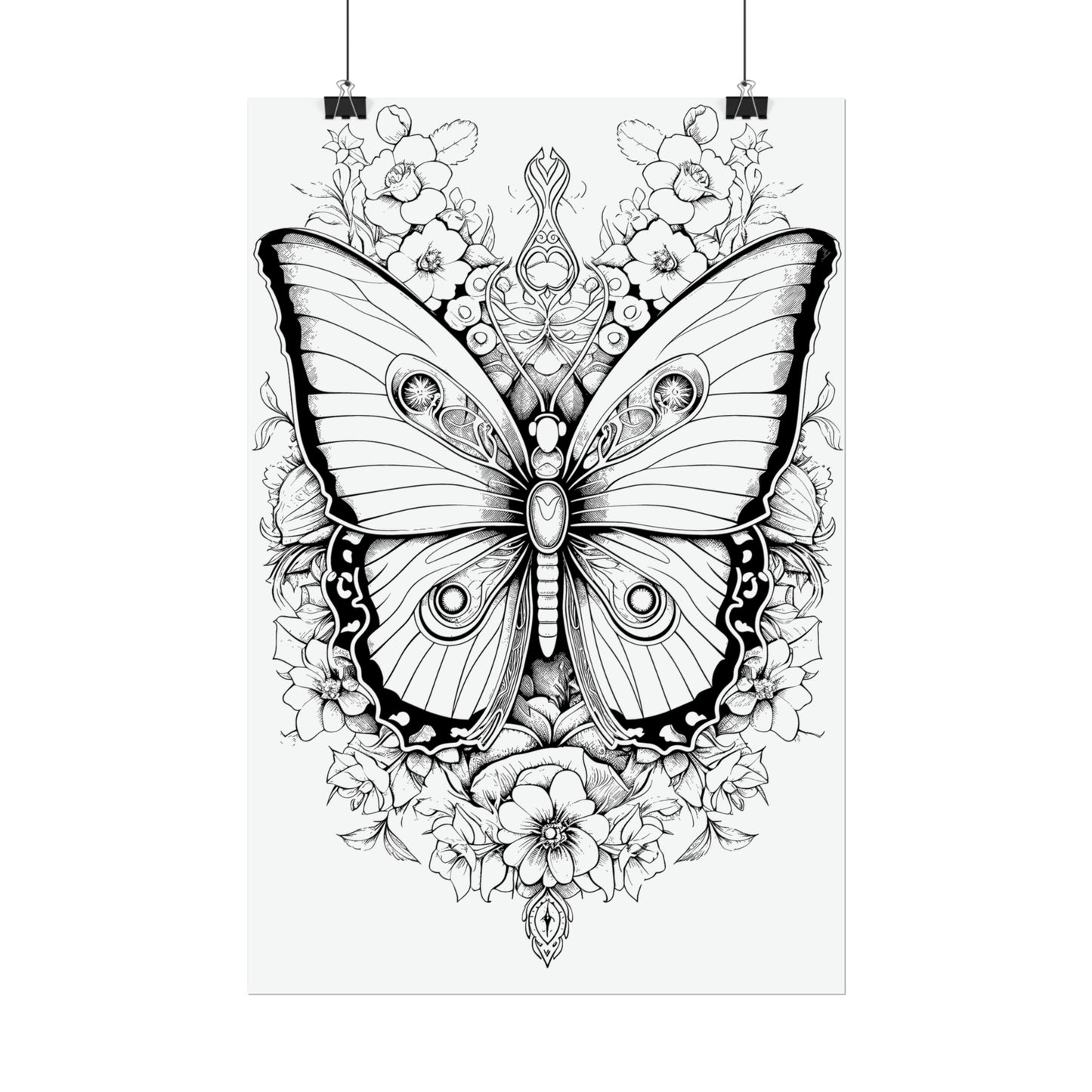 Butterfly Coloring Art Posters