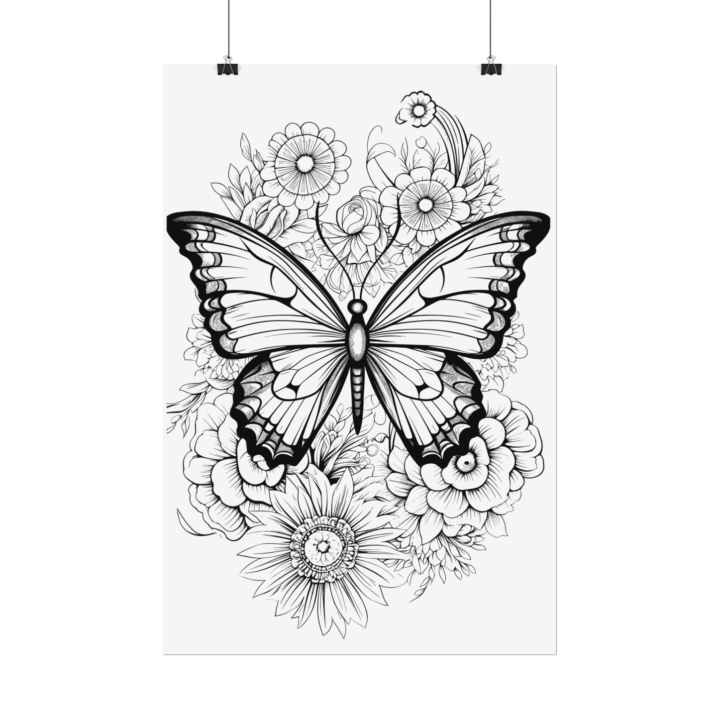 Butterfly Coloring Art Posters