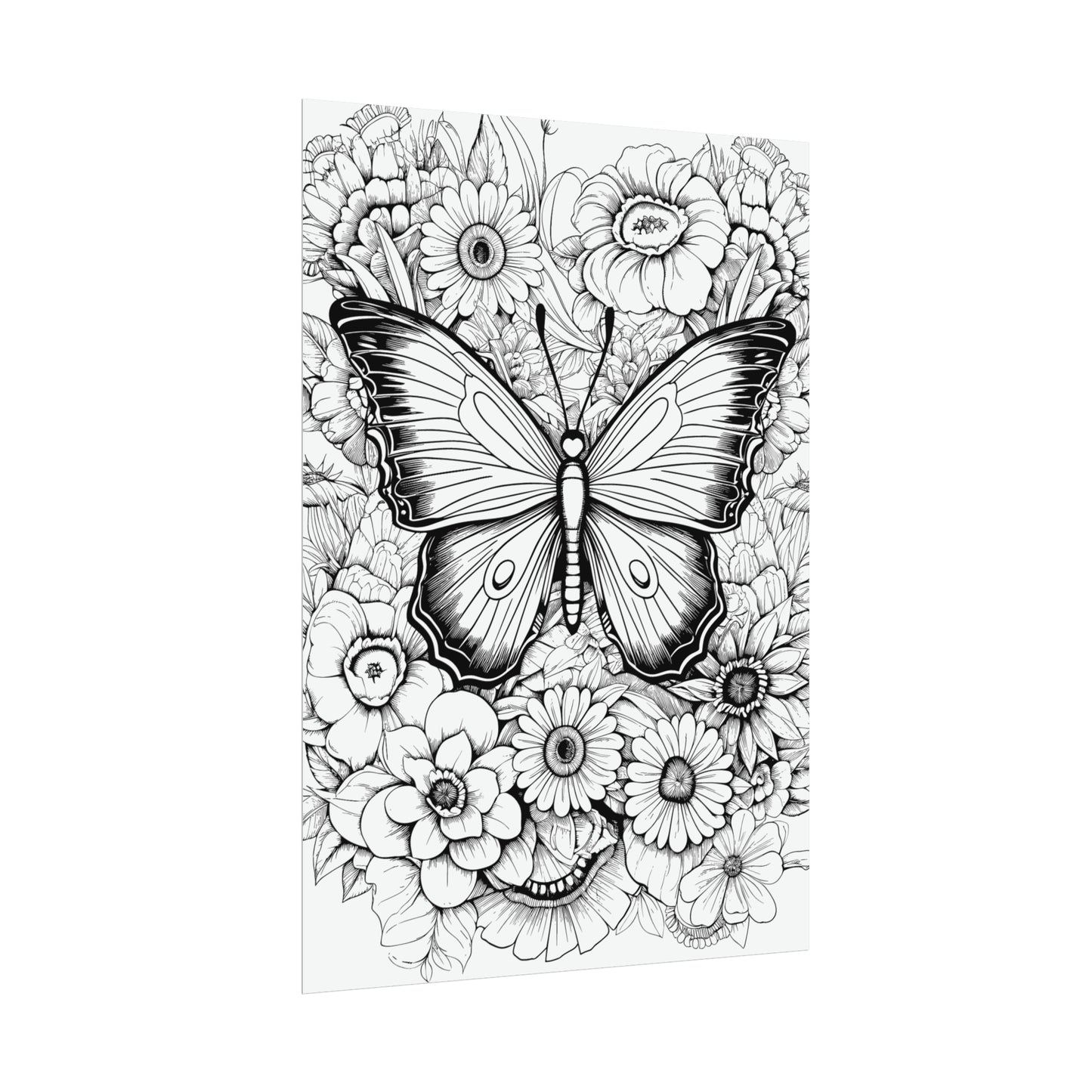 Butterfly Coloring Art Posters