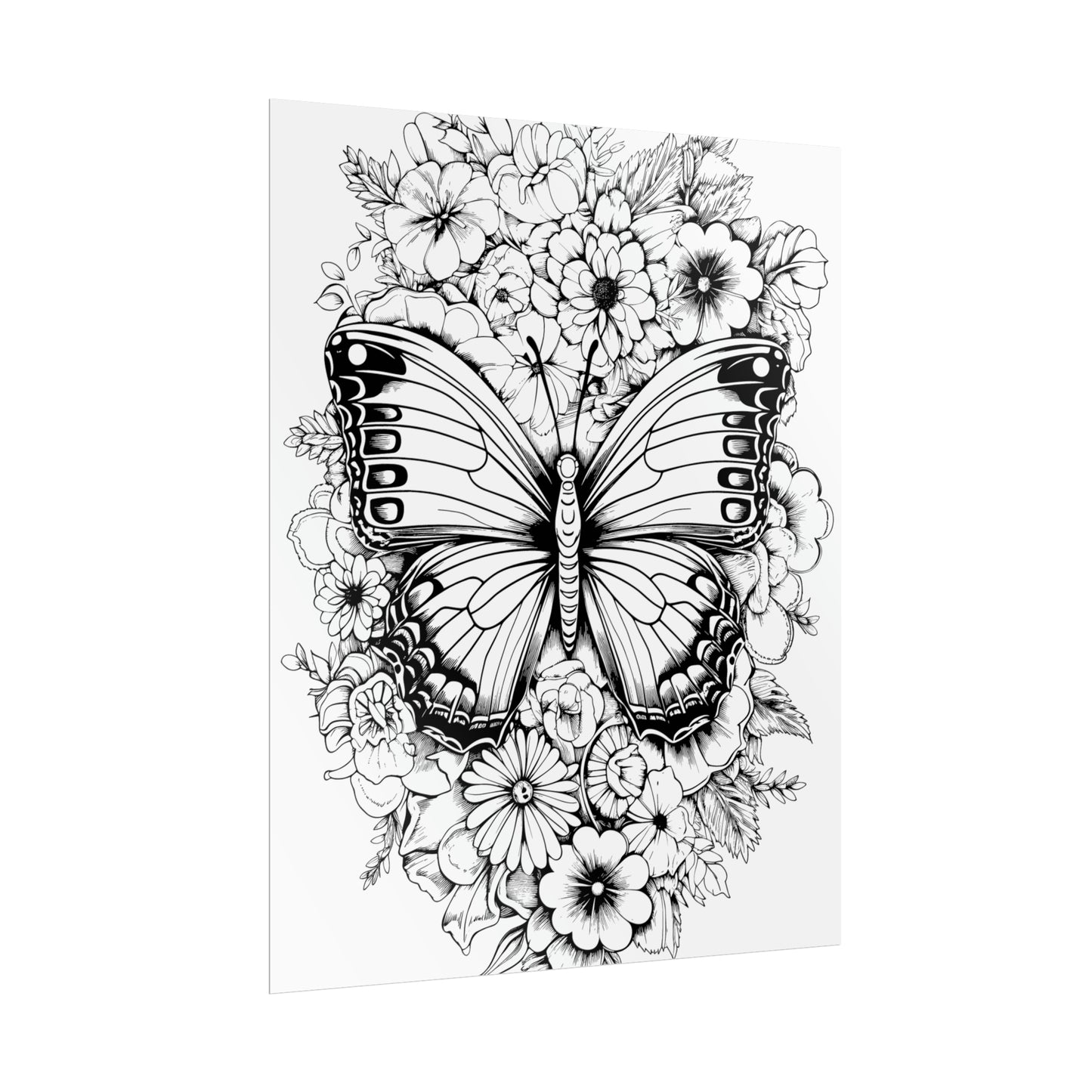 Butterfly Coloring Art Posters