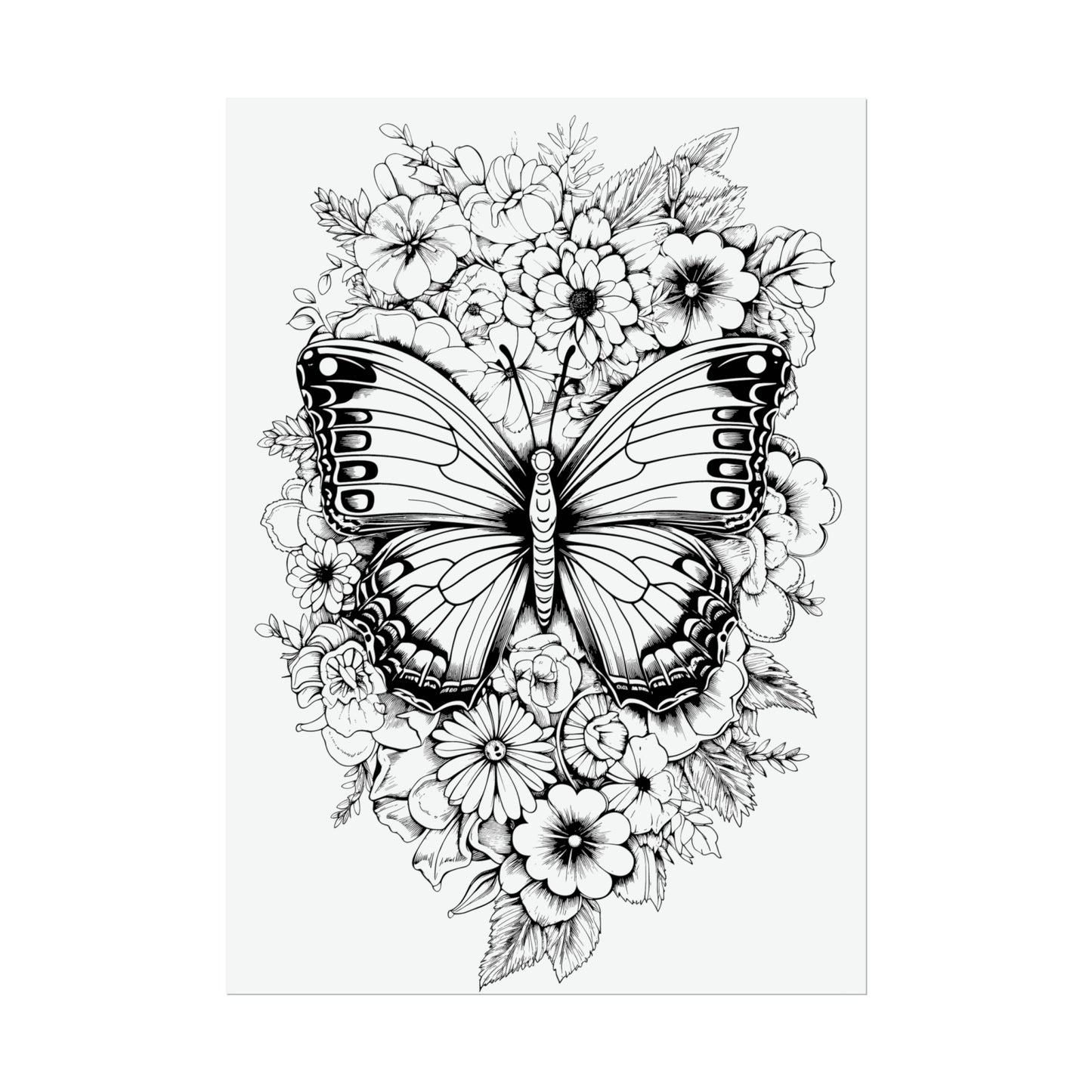 Butterfly Coloring Art Posters
