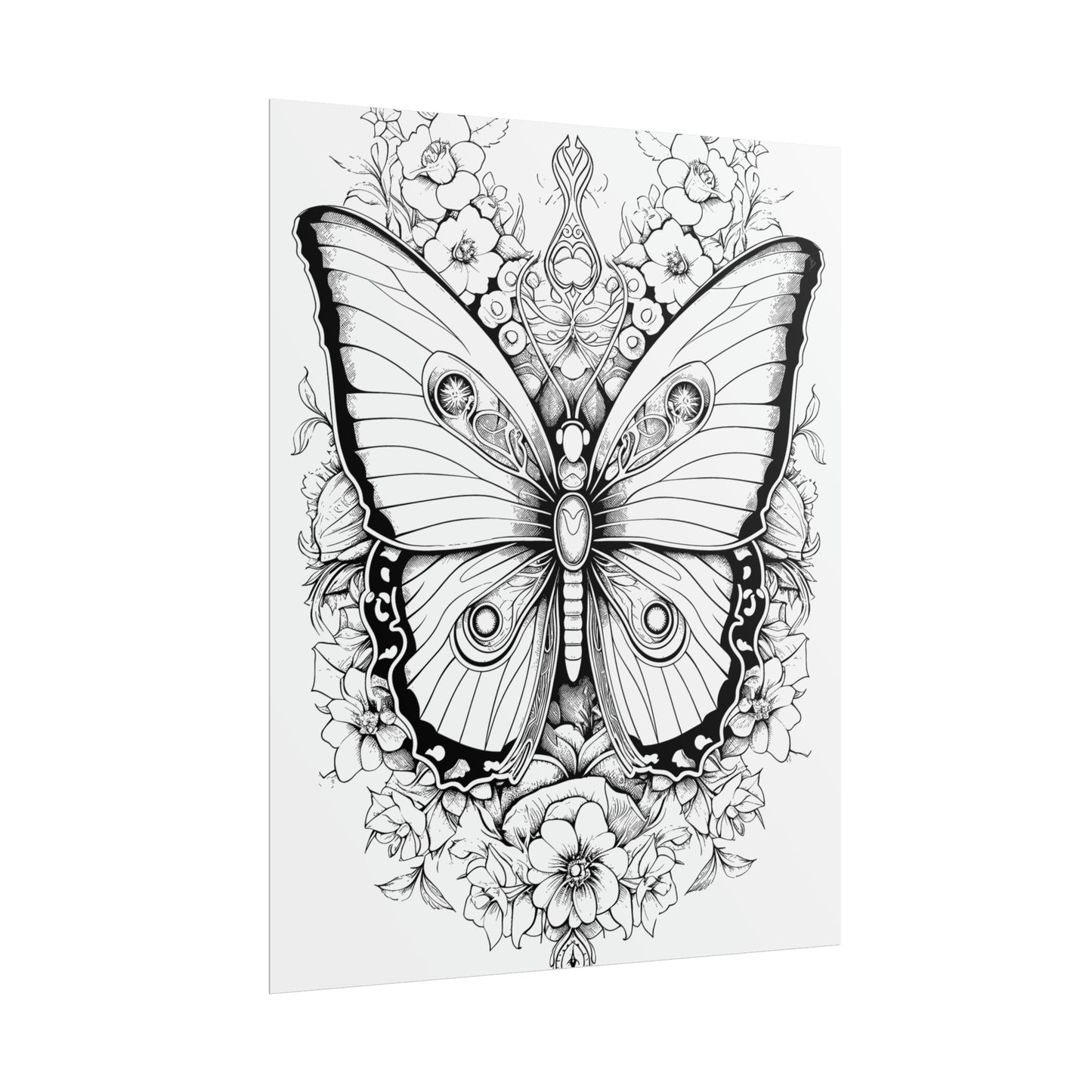 Butterfly Coloring Art Posters