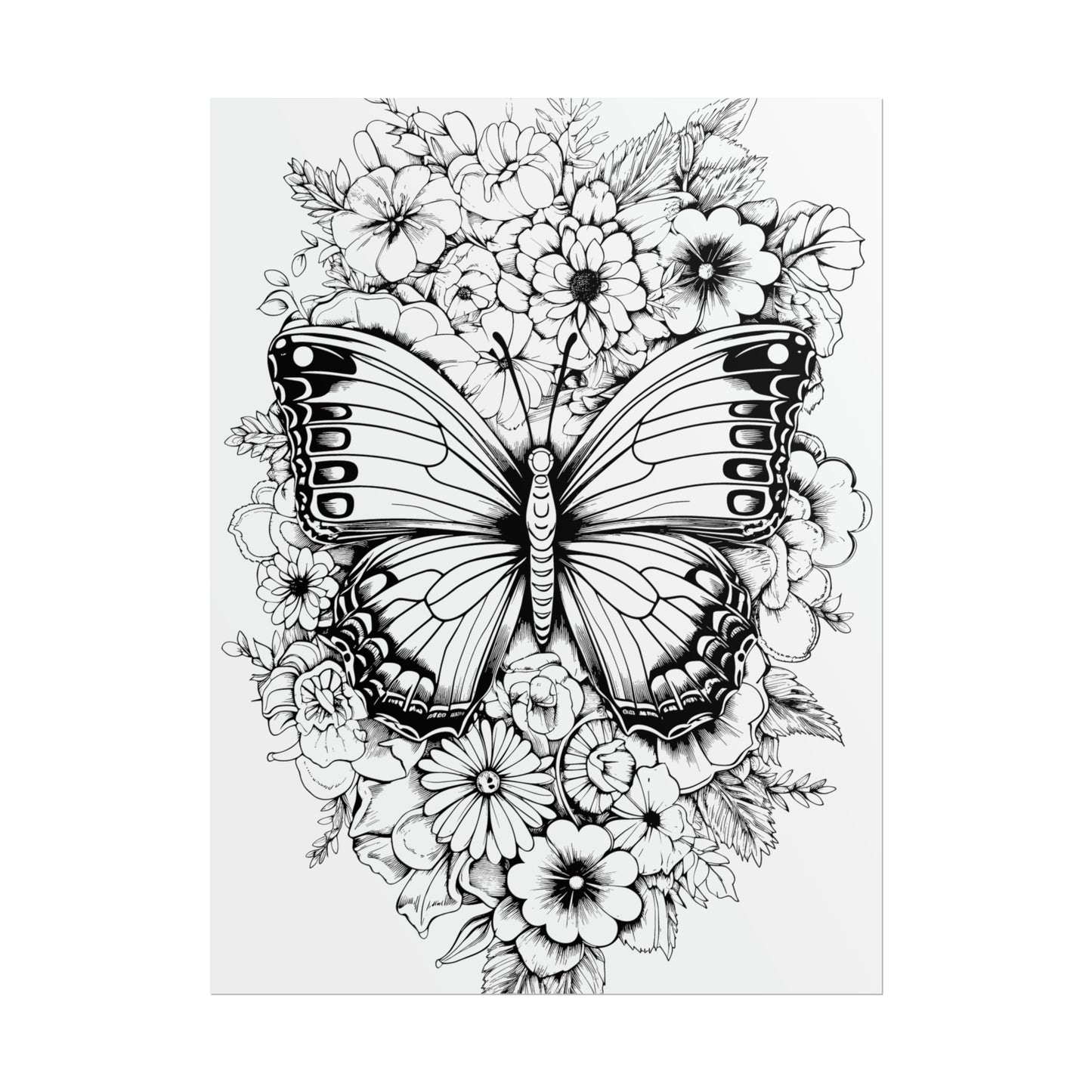 Butterfly Coloring Art Posters