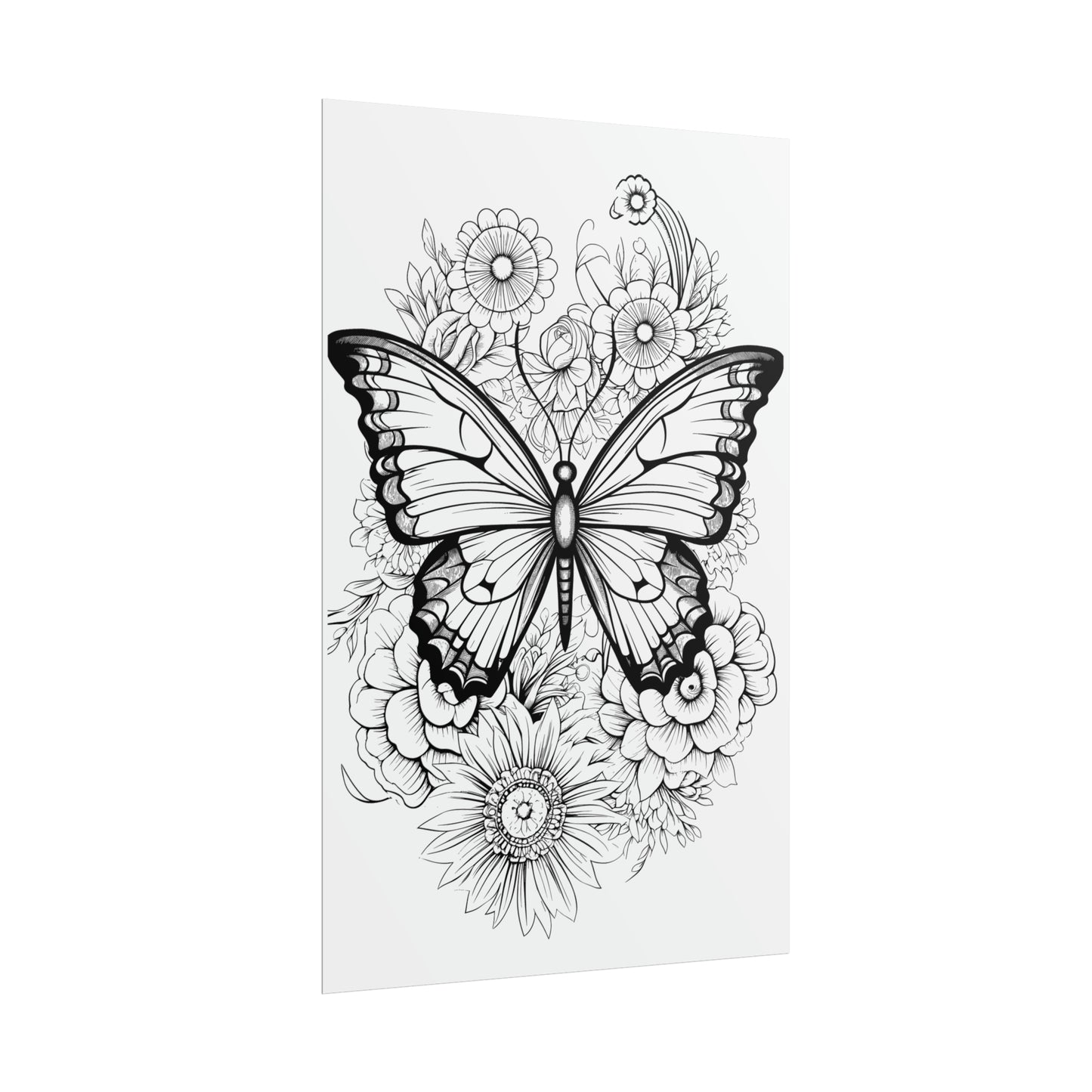 Butterfly Coloring Art Posters