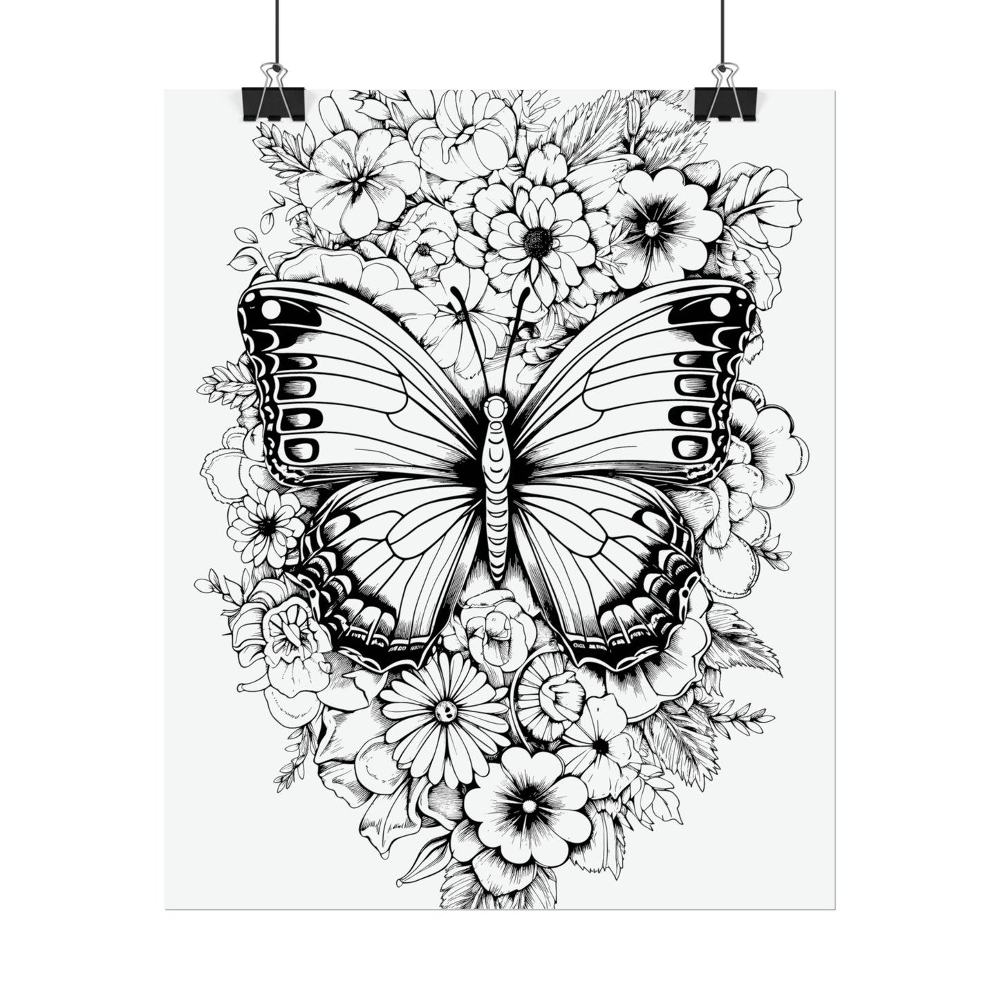 Butterfly Coloring Art Posters