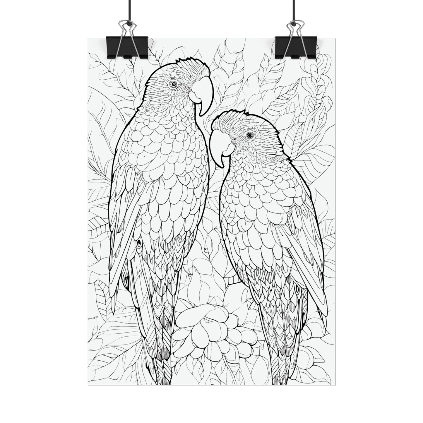 Amazon Parrots Exotic Bird Coloring Art Posters
