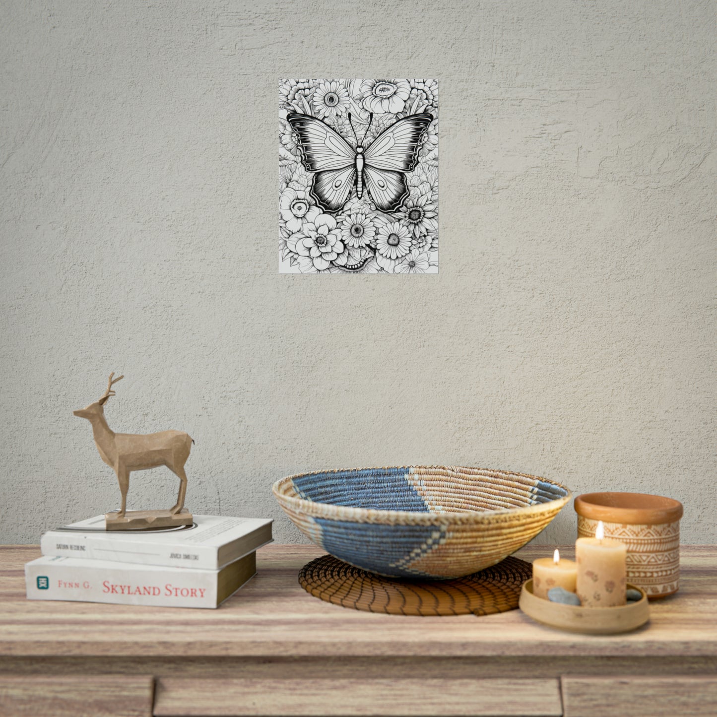 Butterfly Coloring Art Posters