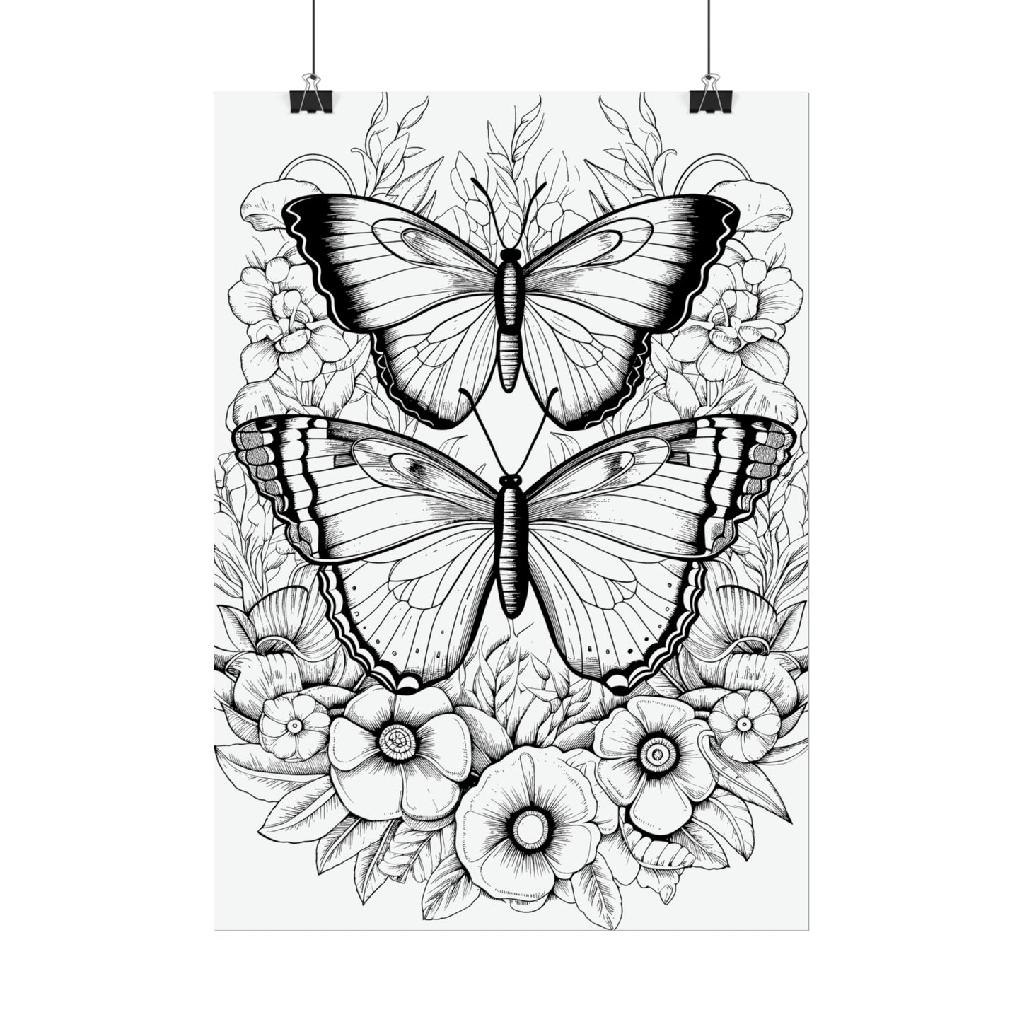 Butterfly Coloring Art Posters