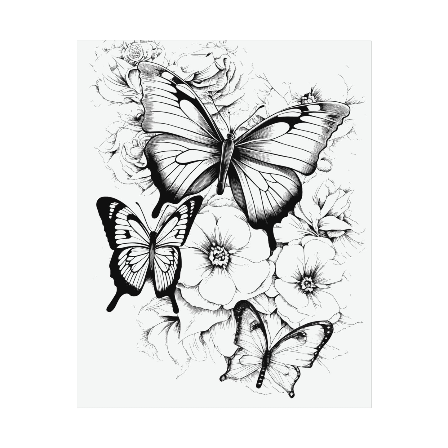 Butterfly Coloring Art Posters