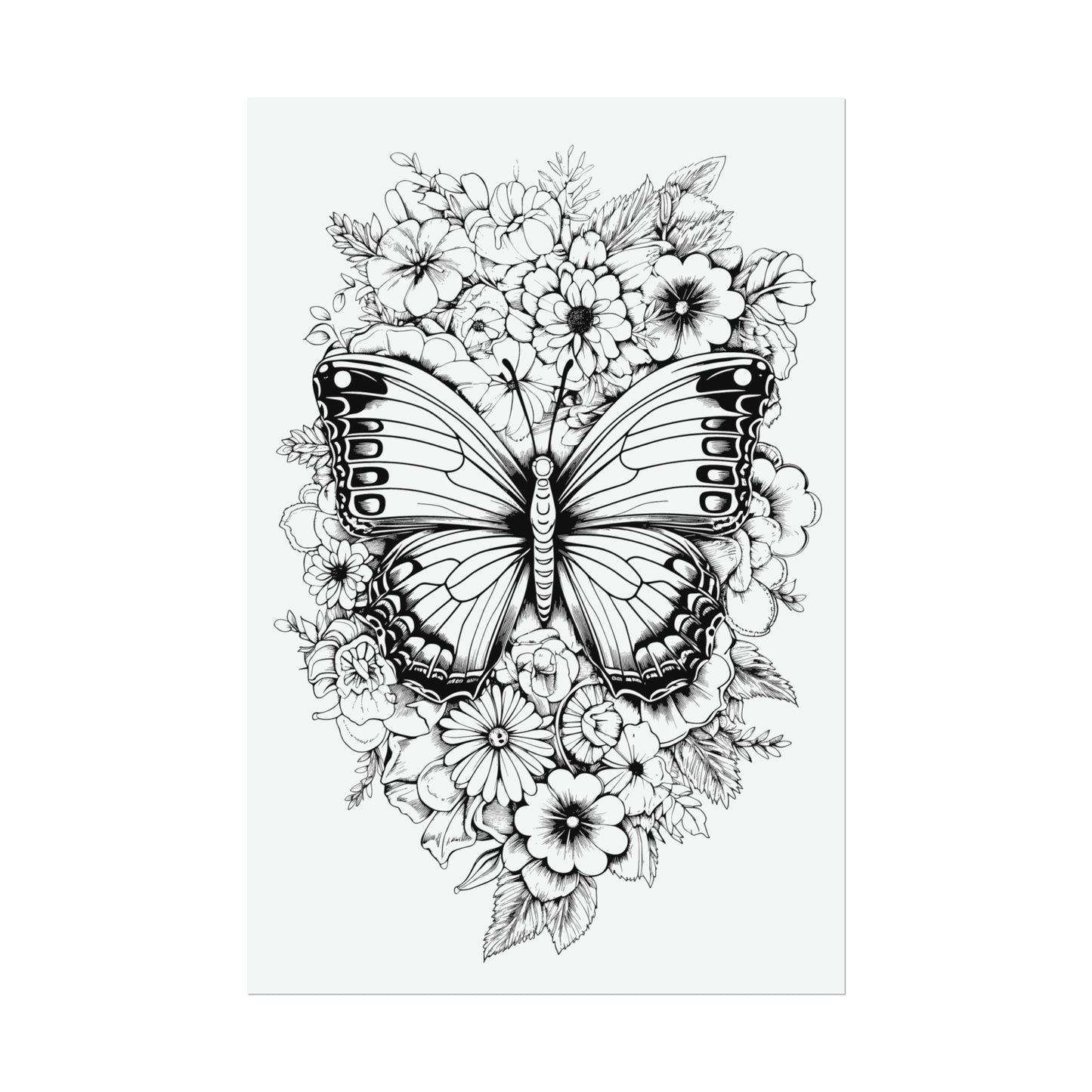 Butterfly Coloring Art Posters