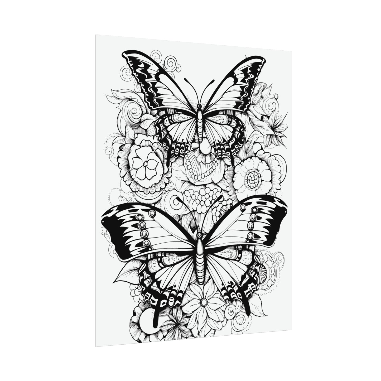Butterfly Coloring Art Posters