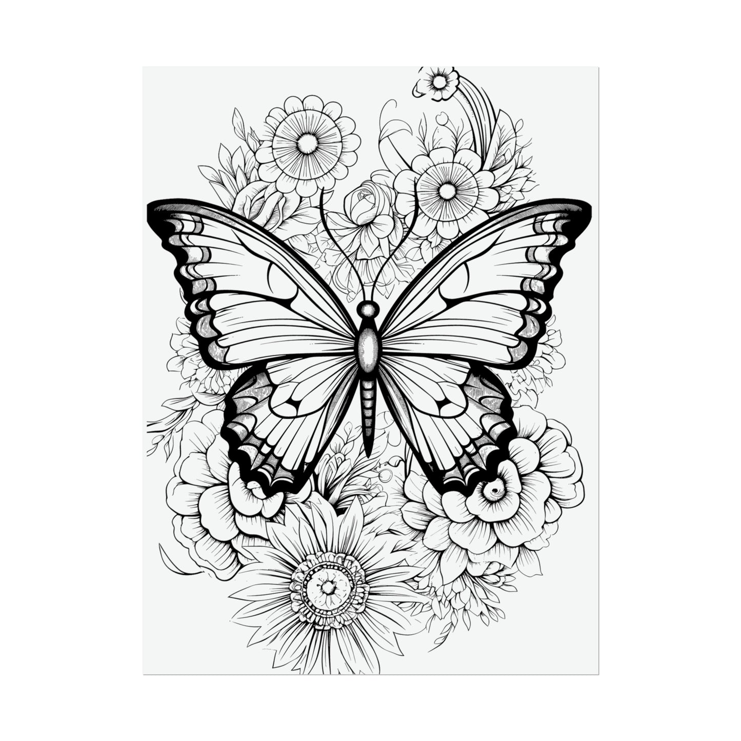 Butterfly Coloring Art Posters