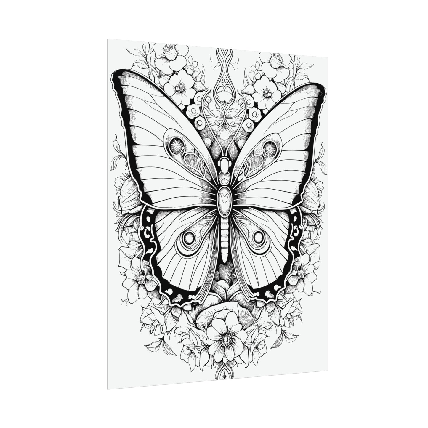 Butterfly Coloring Art Posters