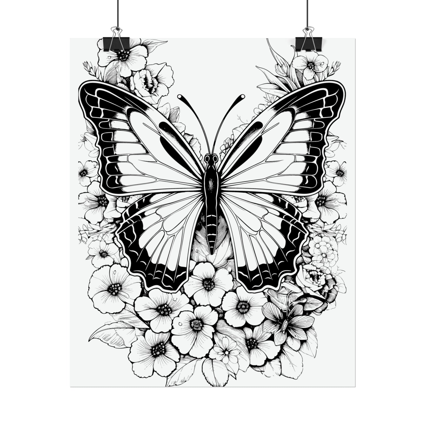 Butterfly Coloring Art Posters