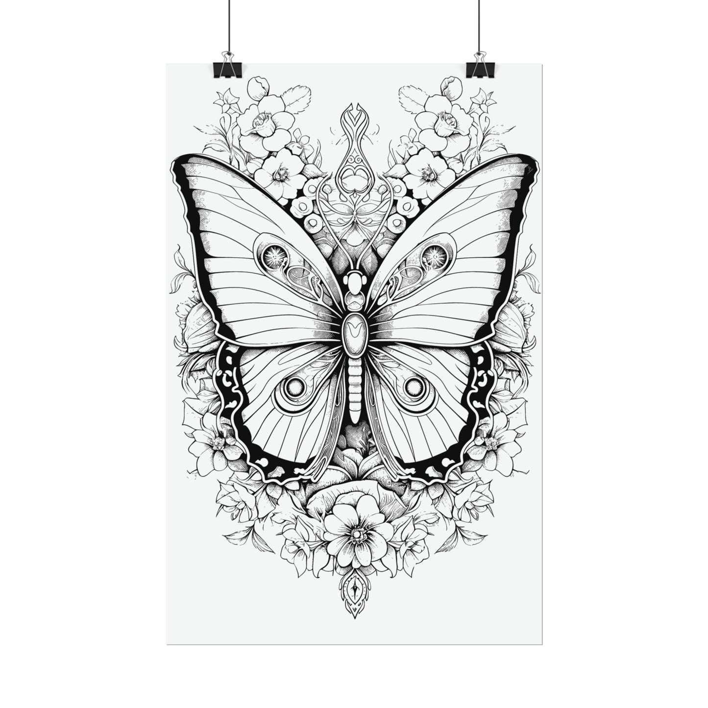 Butterfly Coloring Art Posters