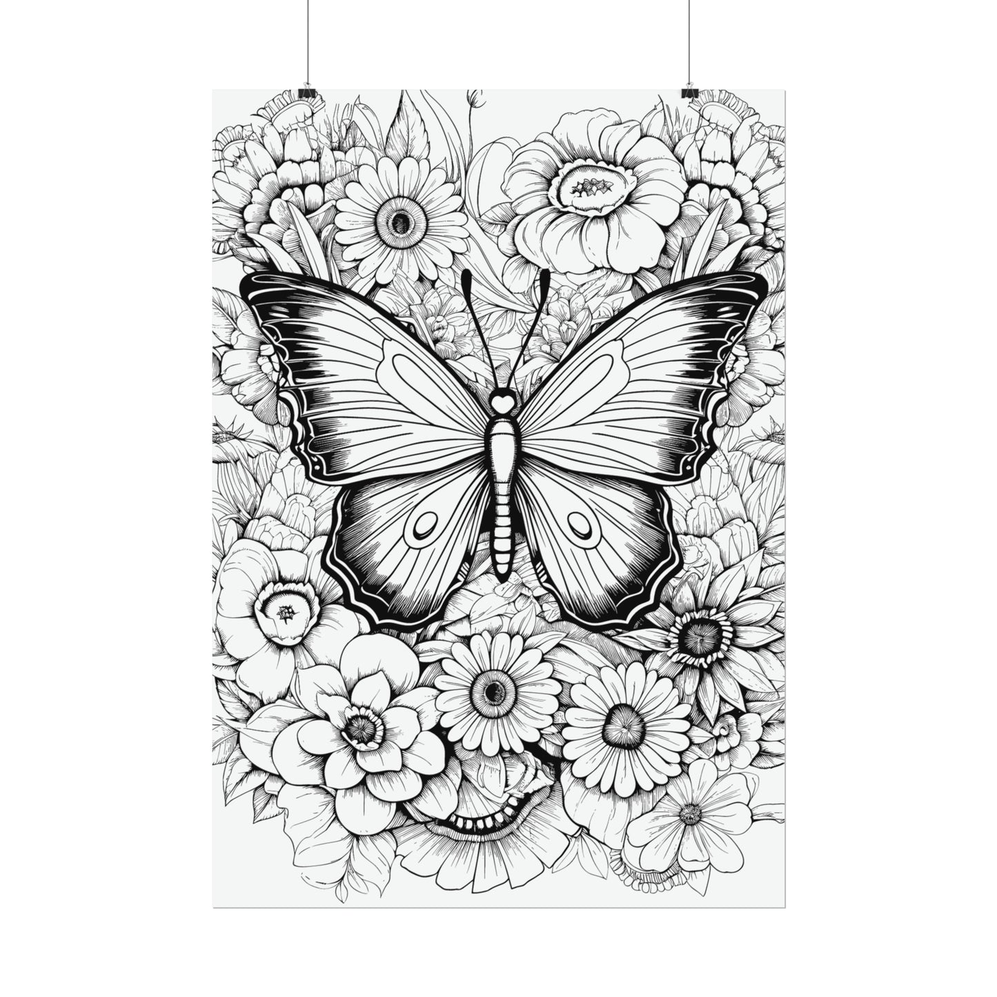 Butterfly Coloring Art Posters