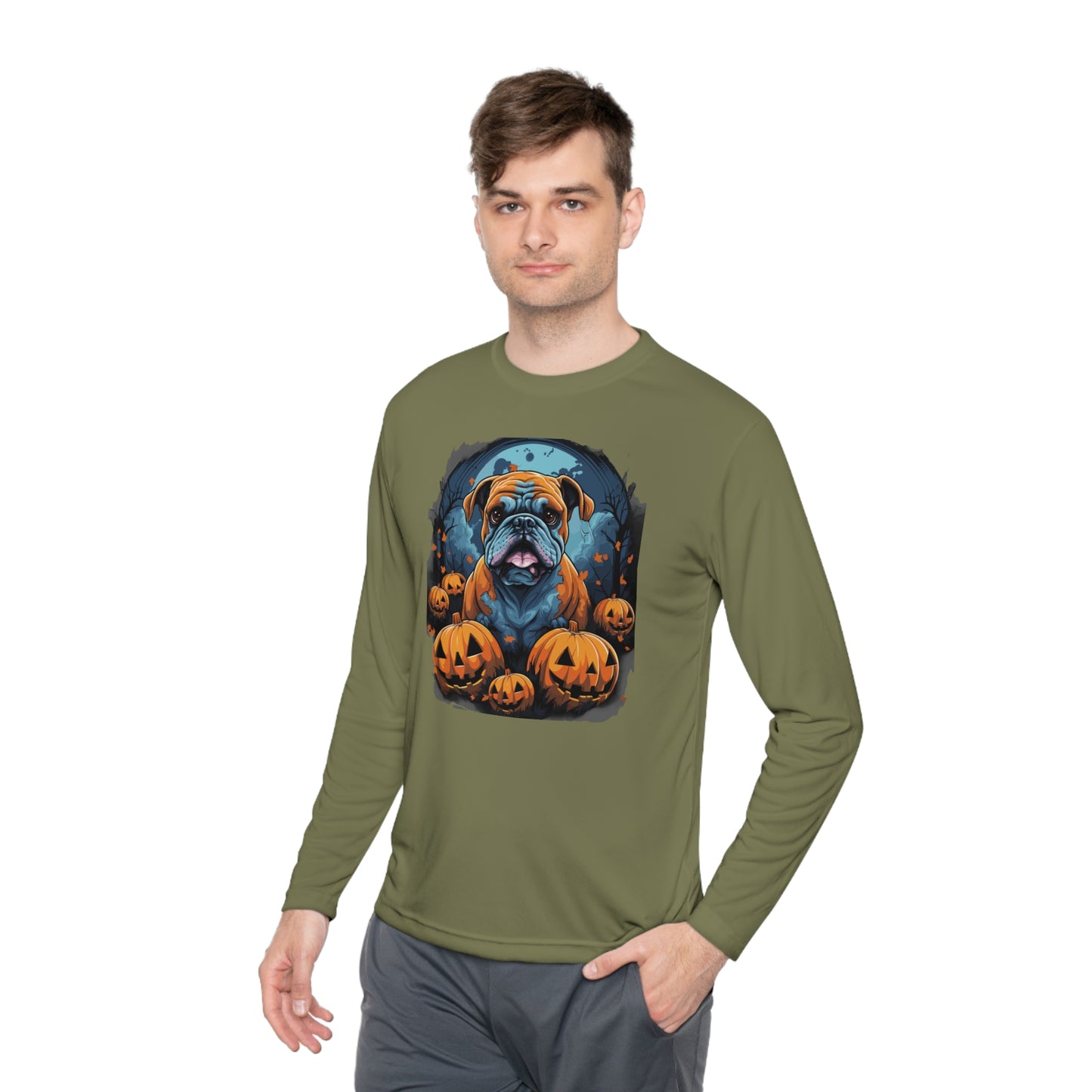 Halloween Bulldog Lightweight Long Sleeve Tee