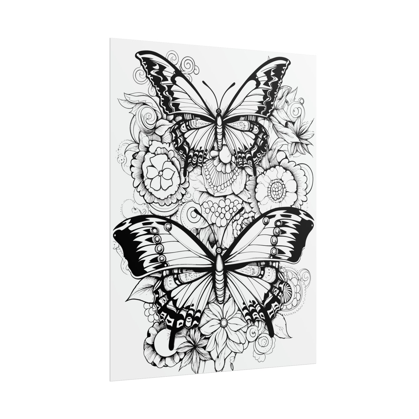 Butterfly Coloring Art Posters