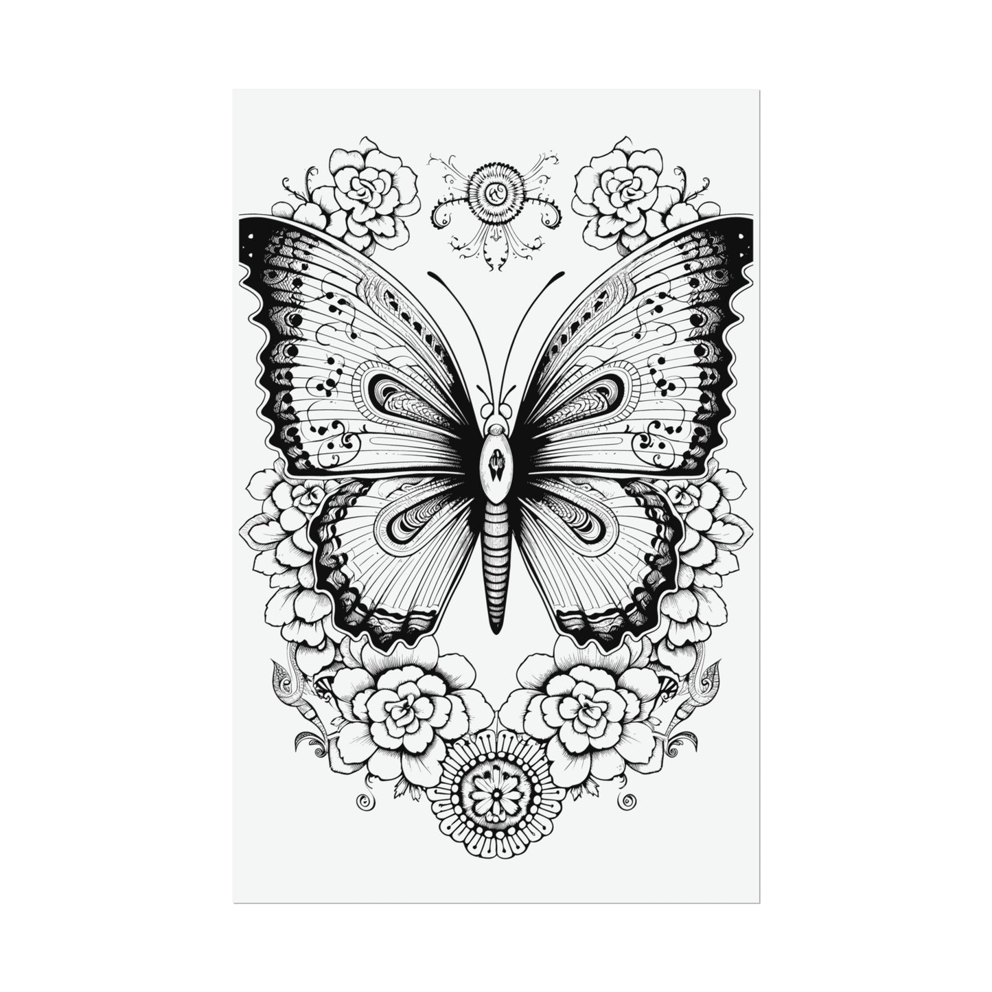 Butterfly Coloring Art Posters