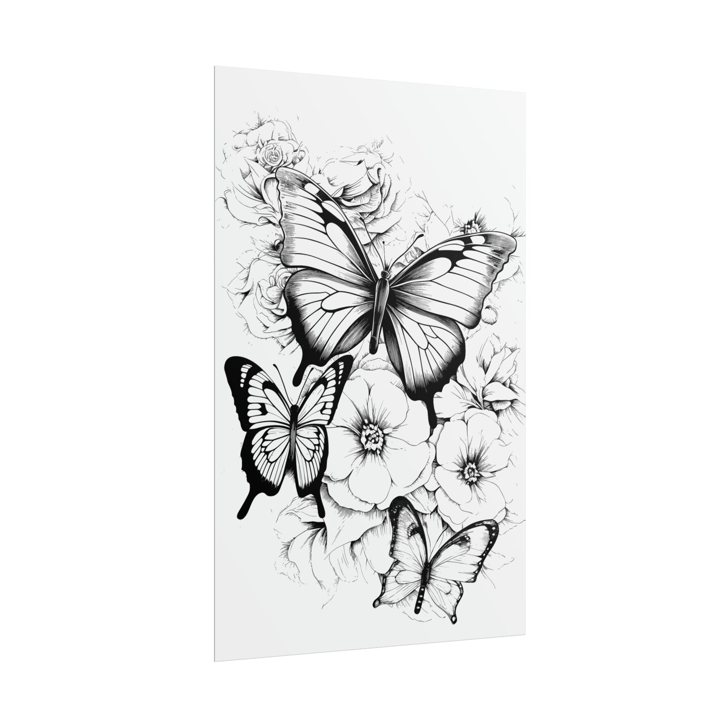 Butterfly Coloring Art Posters
