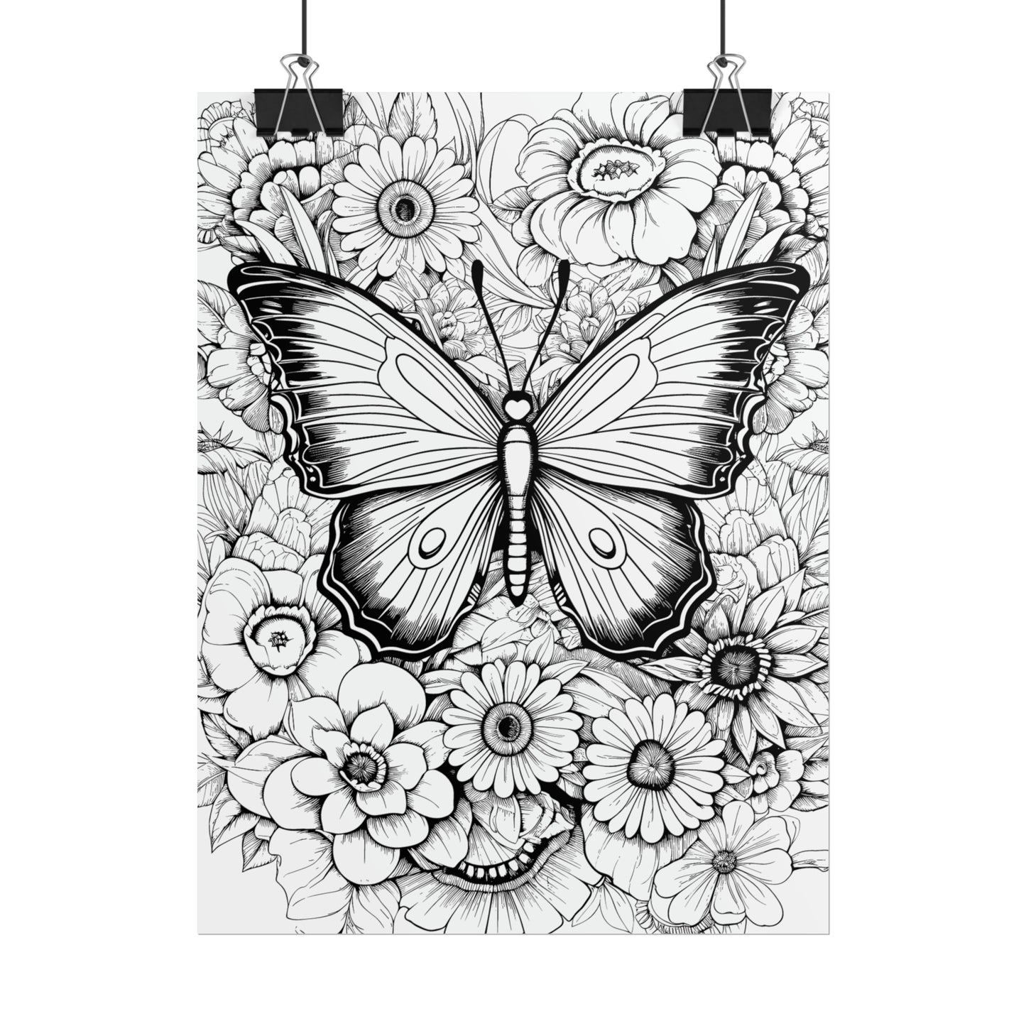 Butterfly Coloring Art Posters