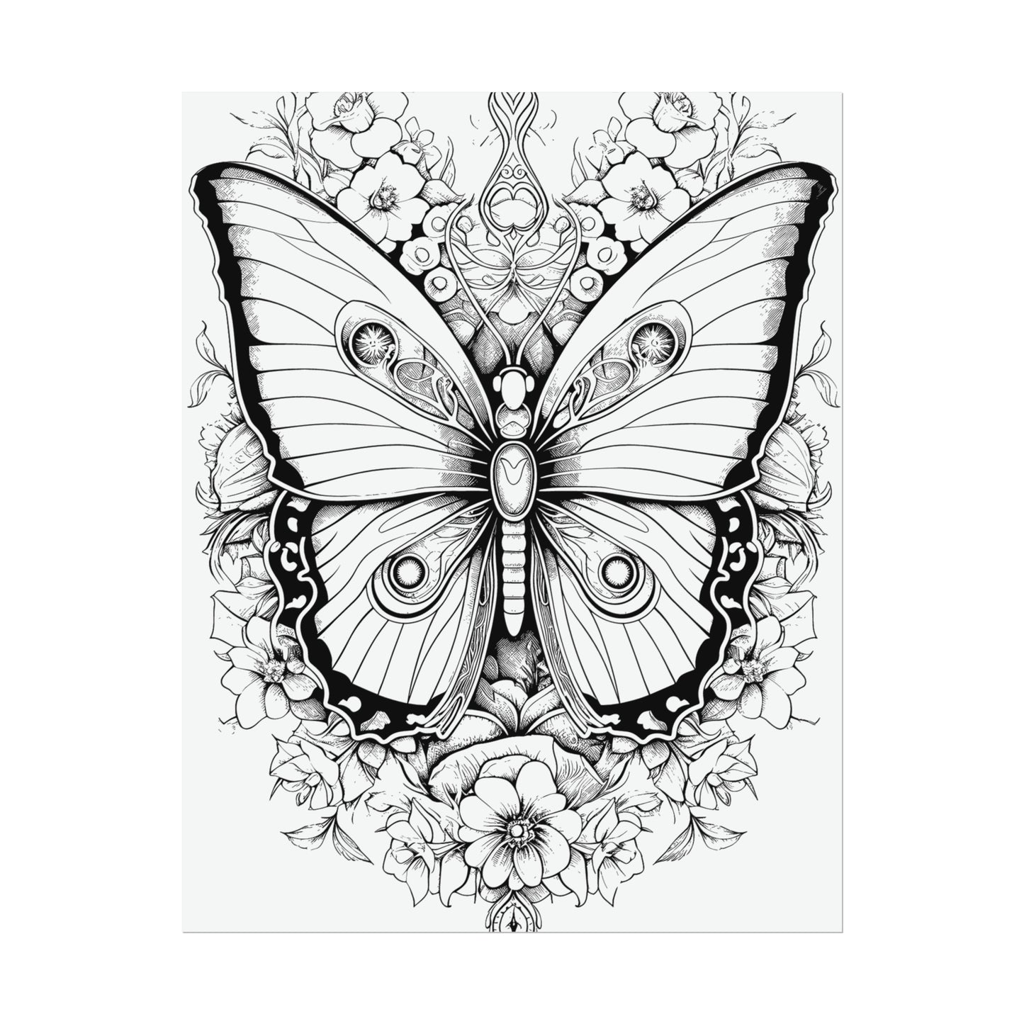 Butterfly Coloring Art Posters