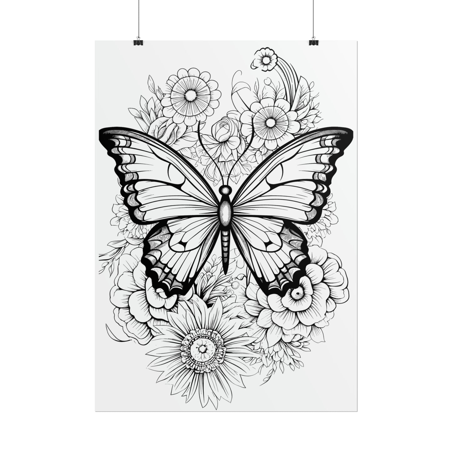Butterfly Coloring Art Posters