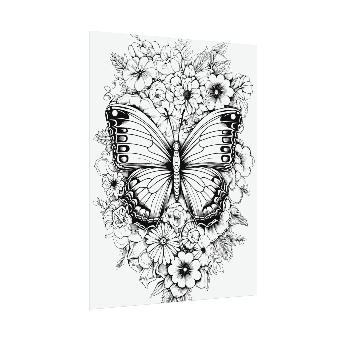 Butterfly Coloring Art Posters