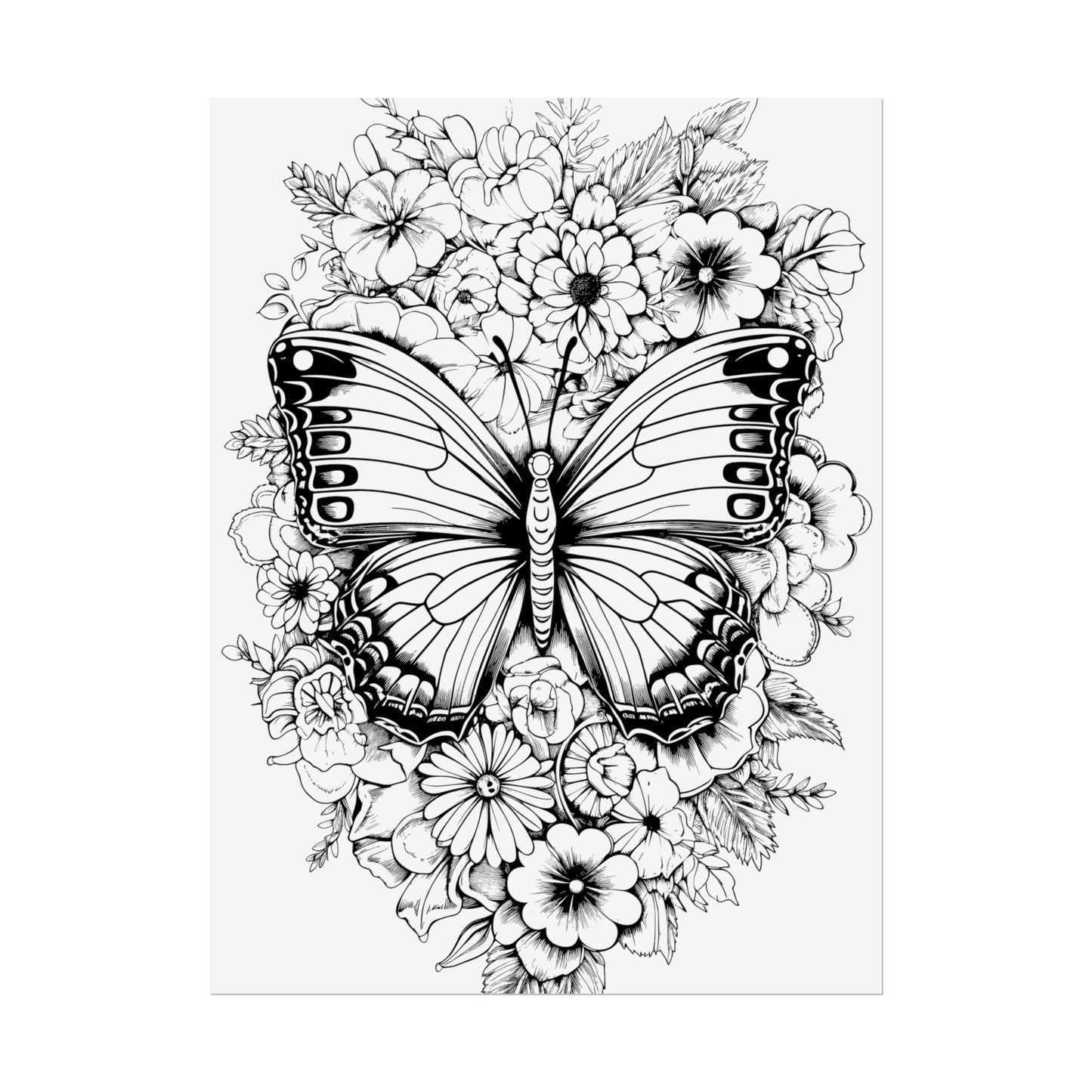 Butterfly Coloring Art Posters