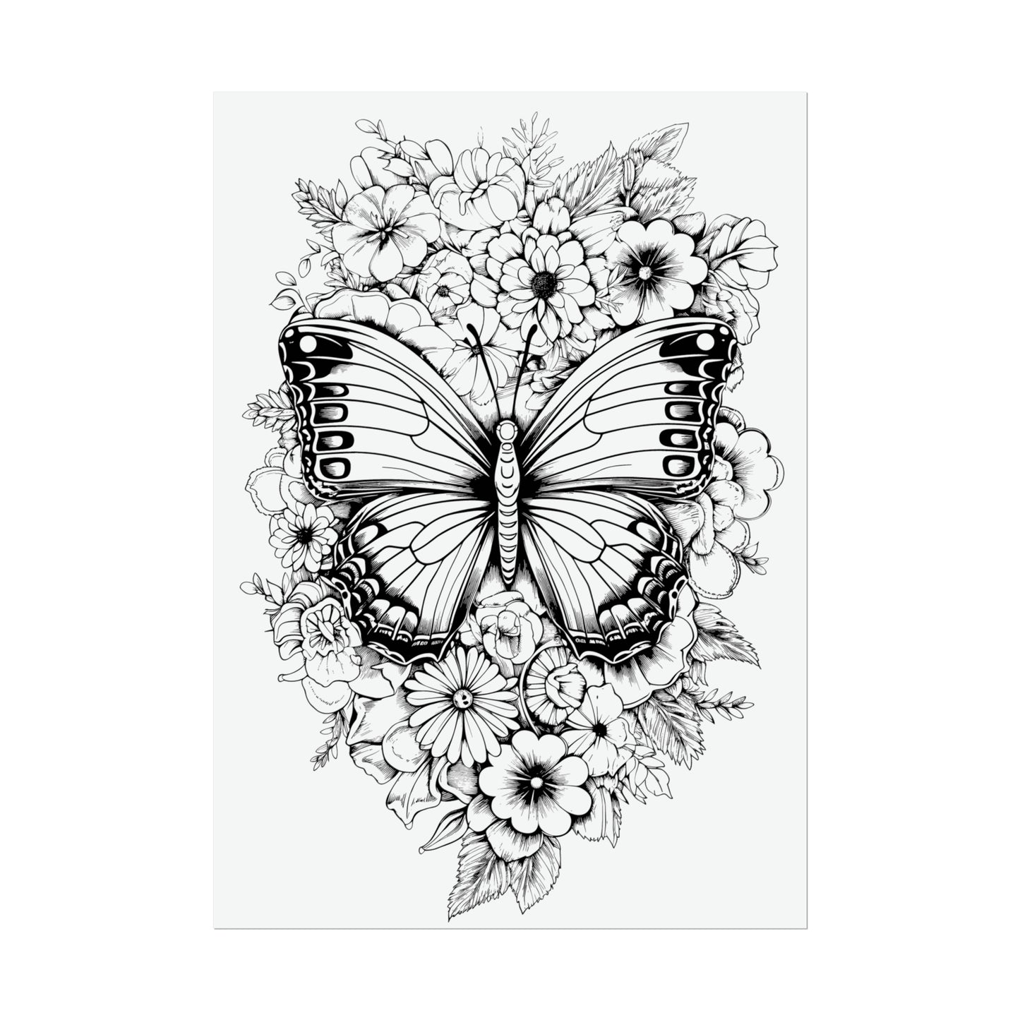 Butterfly Coloring Art Posters
