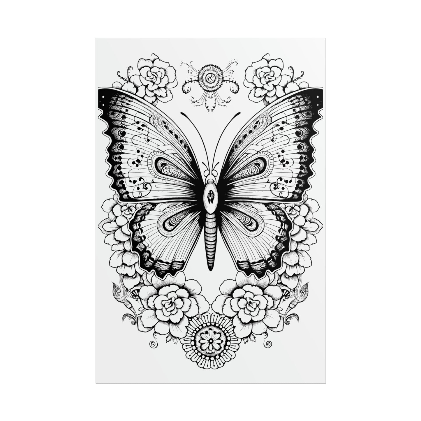 Butterfly Coloring Art Posters
