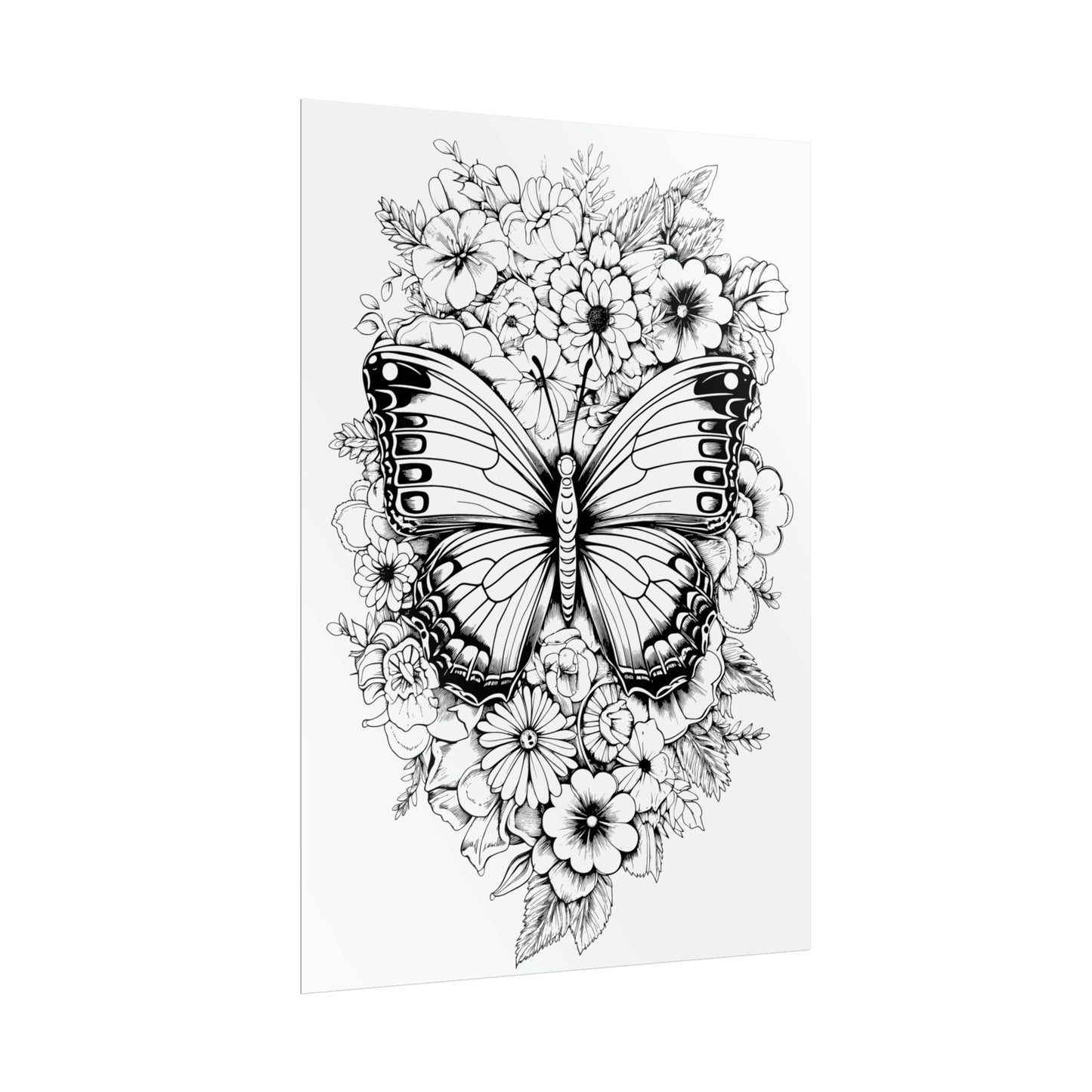 Butterfly Coloring Art Posters