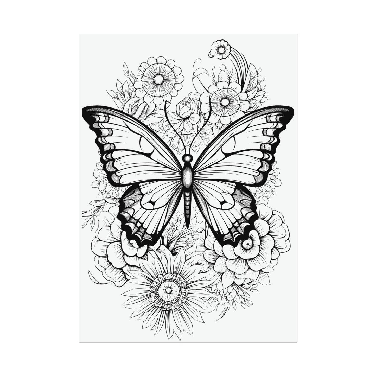 Butterfly Coloring Art Posters