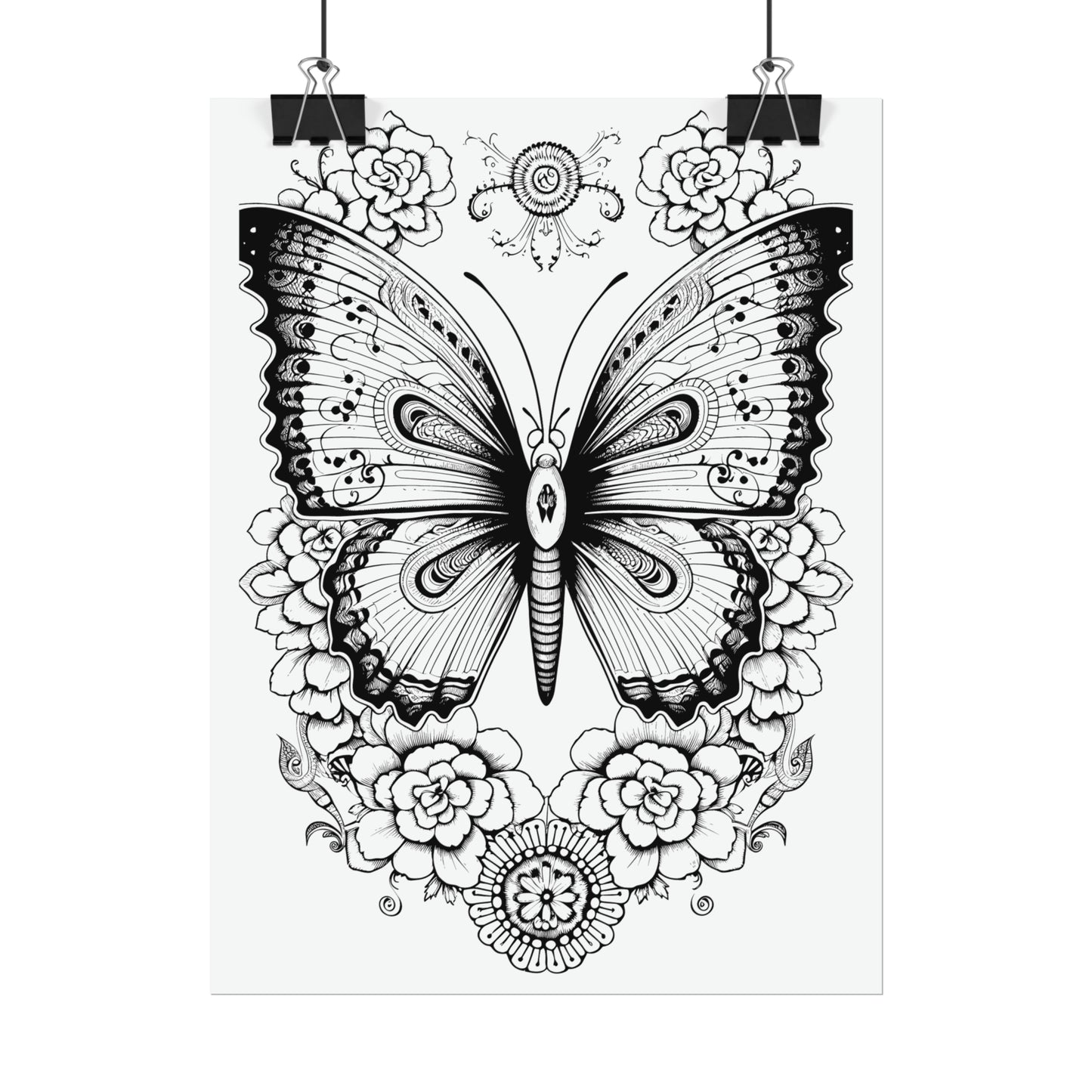 Butterfly Coloring Art Posters