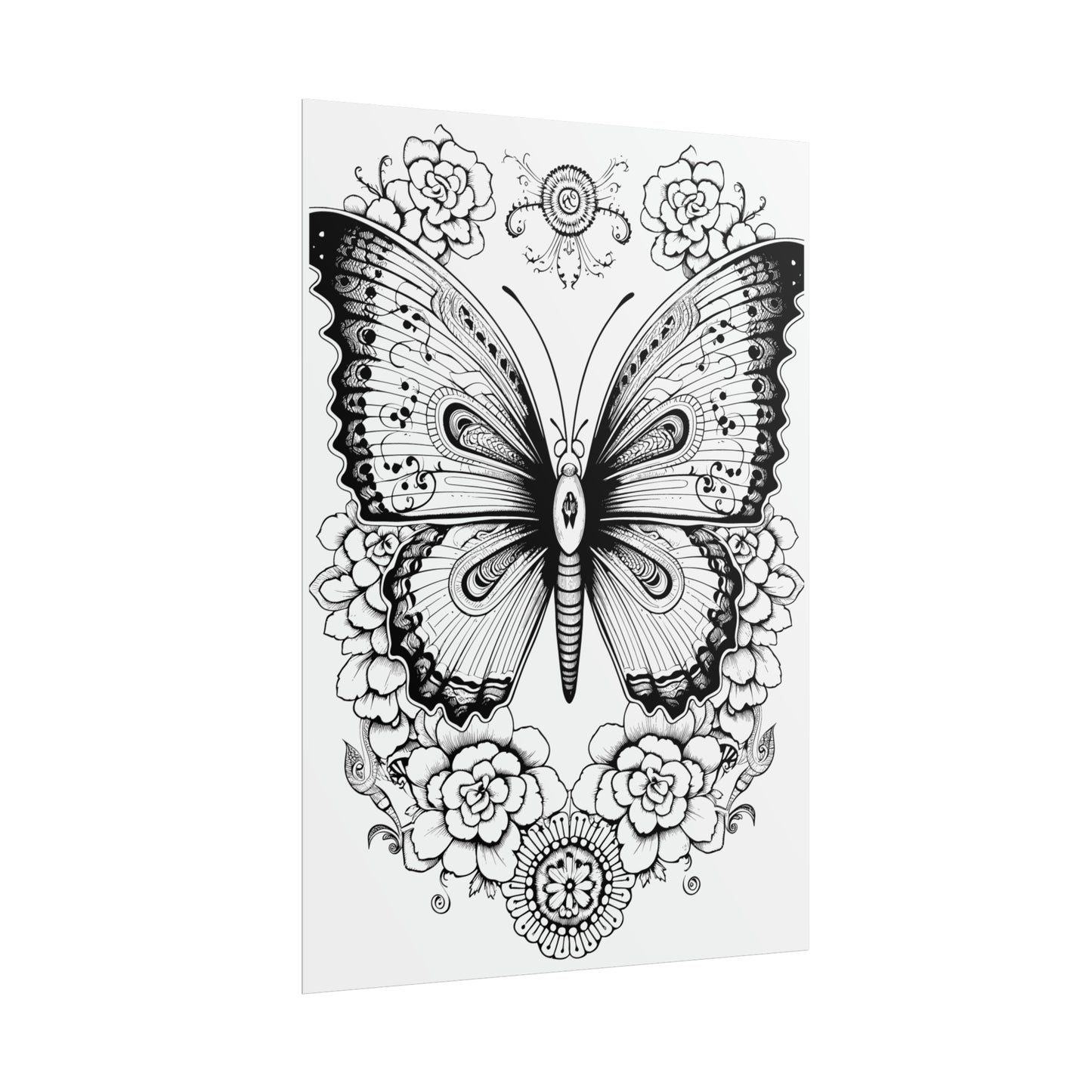 Butterfly Coloring Art Posters