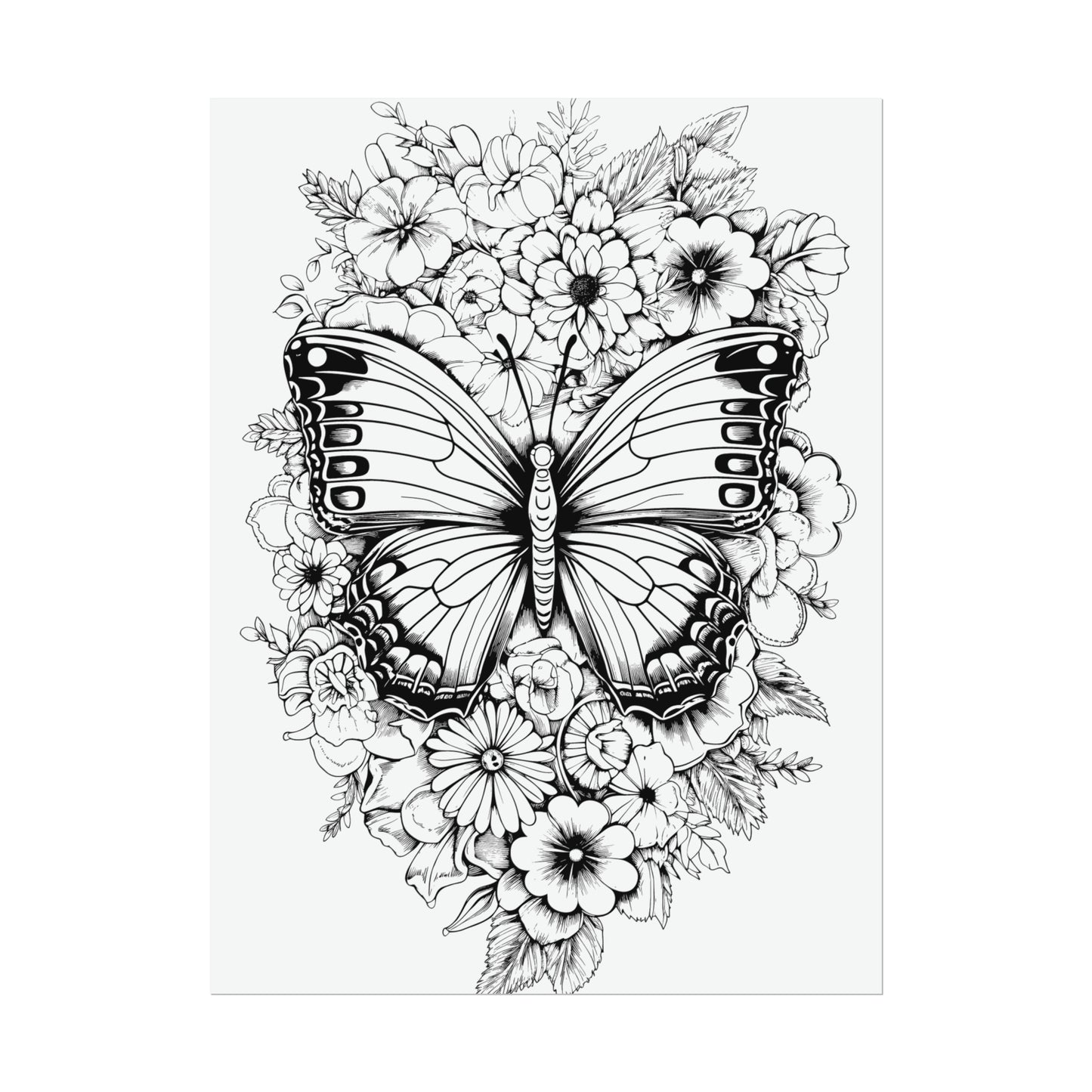 Butterfly Coloring Art Posters