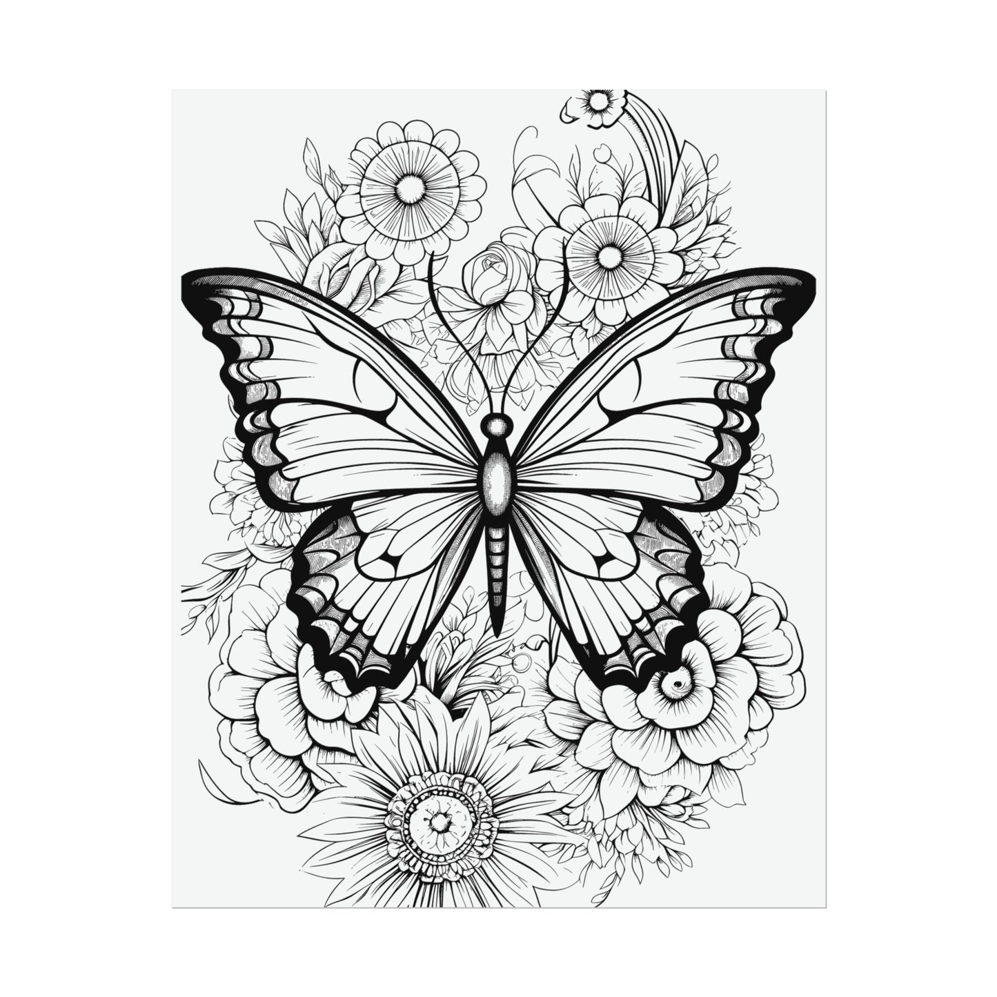 Butterfly Coloring Art Posters