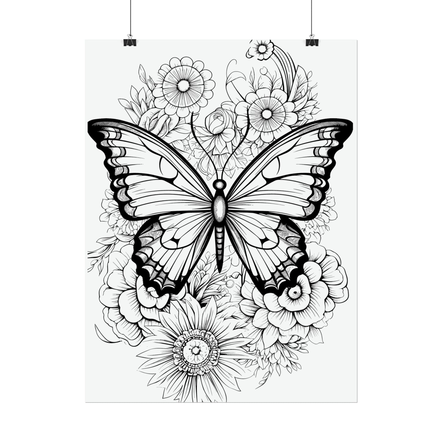 Butterfly Coloring Art Posters